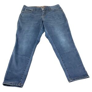 Faded Glory Women’s Skinny Mid Rise Stretch Straight Leg Blue Jeans Plus Sz 16W